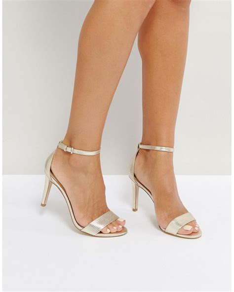 aldo camy gold heeled sandals in metallic lyst