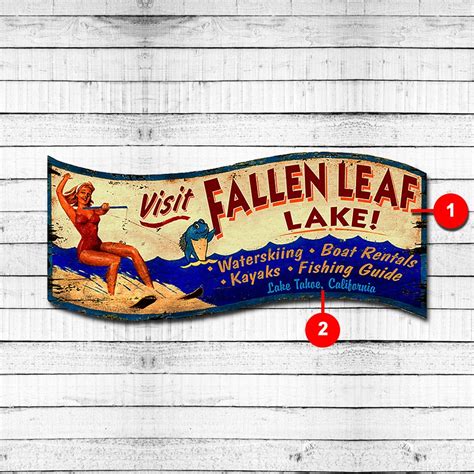 Custom Waterski Vintage Sign Personalized And Retro Lake Sign