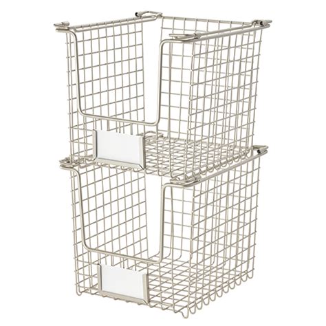 Stackable Pantry Basket With Label Holder Classico Idesign Mesh