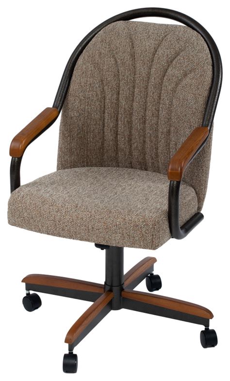 Swivel Dining Caster Chair Oatmeal Transitional Dining Chairs By