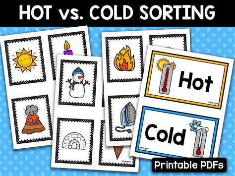 Hot Vs Cold Sort Hot And Cold Sorting Hot Weather Clothing Etsy