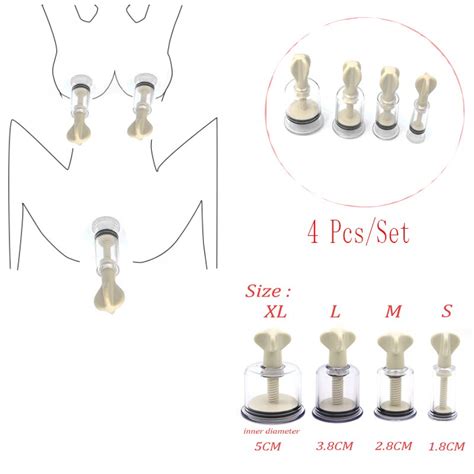 4pcs set nipple sucker pussy clit nipple sucker clamps breast pump suction cup therapy vacuum