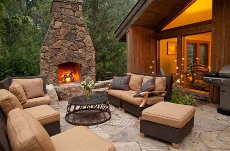 30 Pretty Seating Area Ideas With Outside Fireplace
