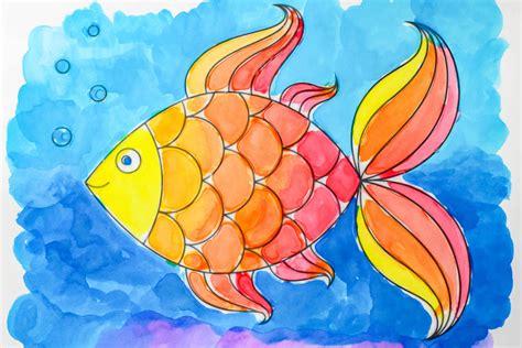 Easy Paintings For Kids Watercolor And Ocean Painting Art