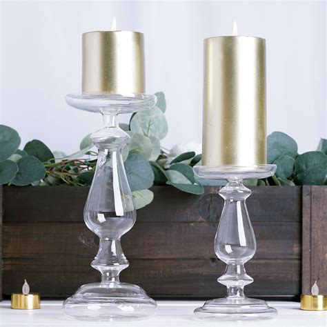 Eastland Unique Mercury Glass Pillar Candle Holder Set Of 3 Sizes