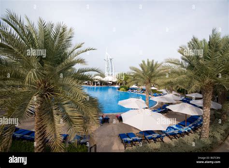 Swimming Pool At Al Qasr Hotel Madinat Jumeirah Dubai Stock Photo Alamy