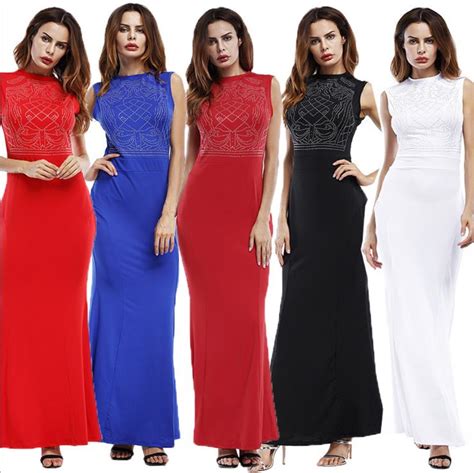 Female Sexy Sleeveless Solid Color Dress Vest Women Slim Pack Hip Eveniong Party Long Dress