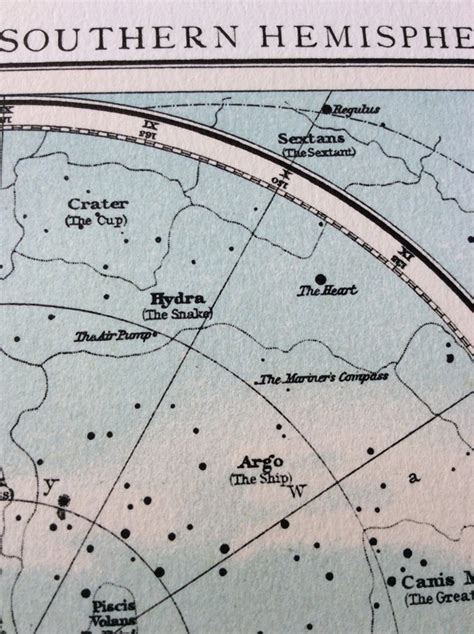 Astronomy Print Southern Hemisphere Constellation Map Etsy