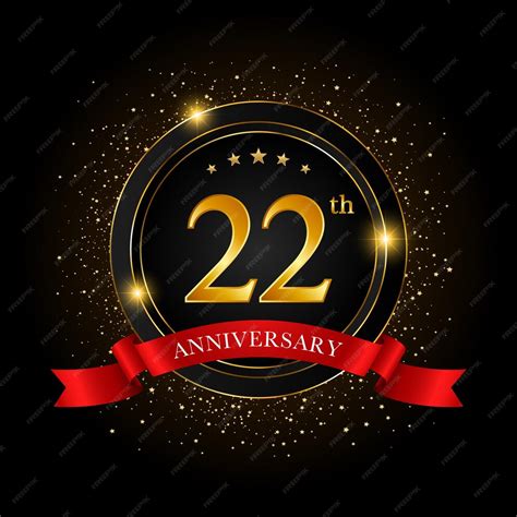 Premium Vector 22th Anniversary Golden Anniversary Celebration