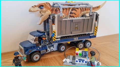 Lego Jurassic World T Rex Transport Truck 75933 Speed Build Youtube