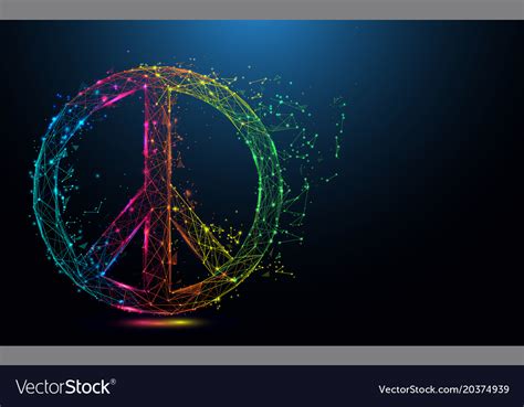 Abstract Peace Symbol Form Lines And Triangles Vector Image