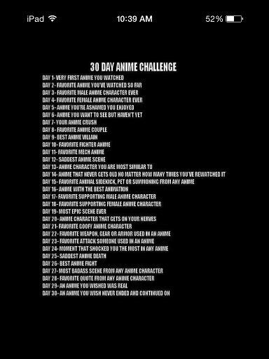 30 Day Anime Challenge~ X3 Anime Amino
