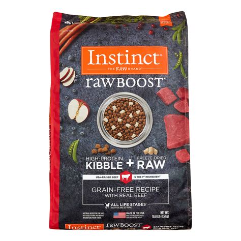 They currently make kibbles and wet/canned foods; Instinct Raw Boost Grain-Free Recipe with Real Beef ...