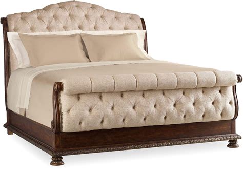 Adagio Dark Wood Tufted Cal King Upholstered Sleigh Bed From Hooker