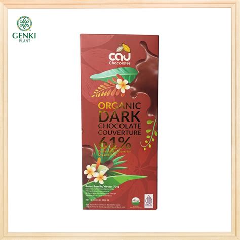 Jual Cau Chocolates Organic Dark Chocolate 61 70 G Shopee Indonesia