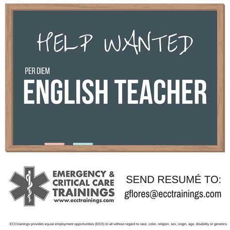Help Wanted English Teacher Ecctrainings