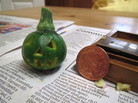 The Worldss Smallest Carved Pumpkin