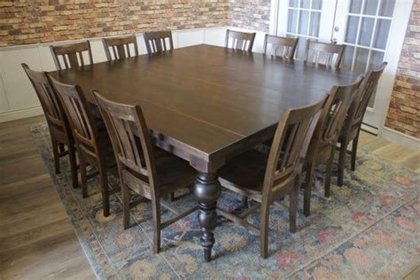 Square dining tables are just one way to create a functional dining and entertaining space in your home. Turned Leg Square Dining Table For 12 (With images ...