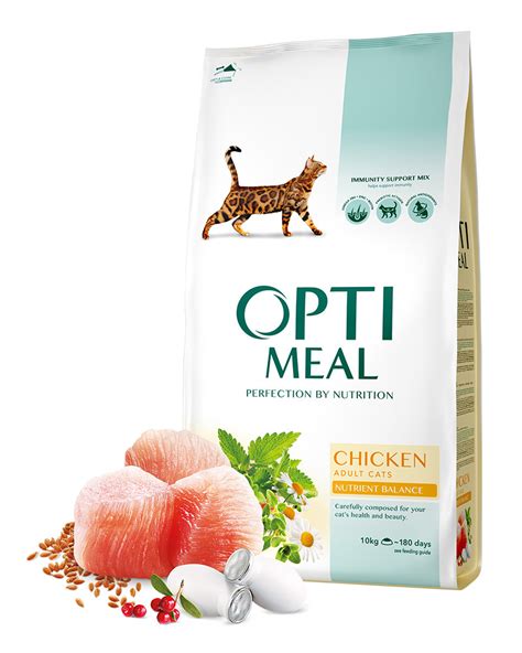 Сухой корм Optimeal для взрослых кошек с курицей 10кг продажа цена в