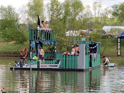 100 Repurposed Lumber To Create A Party Barge Floating Solely On