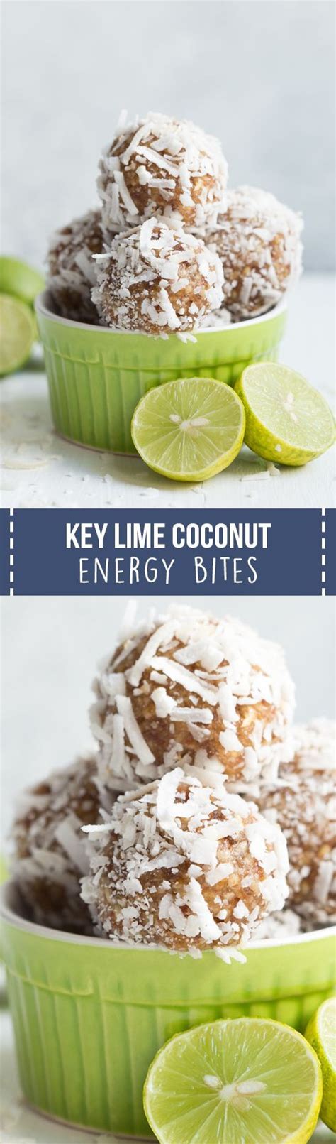 key lime coconut energy bites are made with five tasty ingredients and come together in less