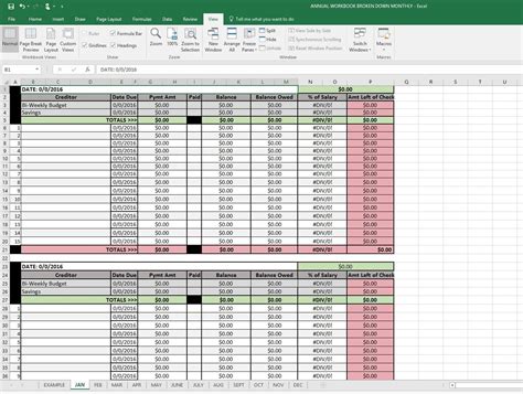 12 Month Budget Plan Spreadsheet With Click Instruction Etsy