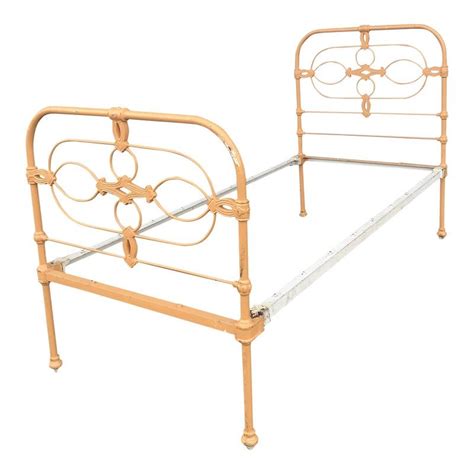 Antique Shabby Chic Iron Bed With Wood Wheels Iron Bed Shabby Chic
