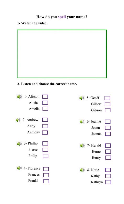 How Do You Spell Your Name Interactive Worksheet Live Worksheets