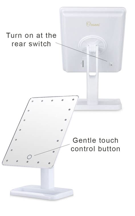 500mah lithium battery output power: Portable LED Makeup mirror in white | Showpo
