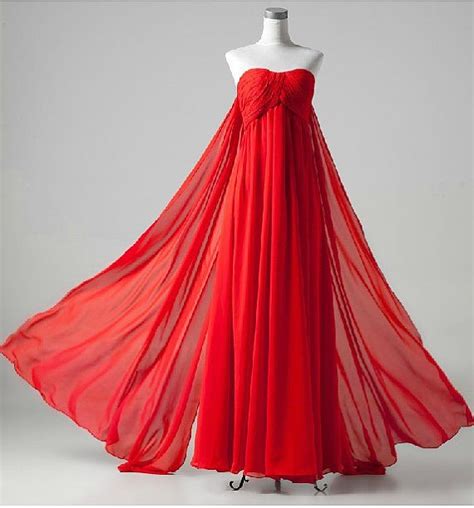 Custom Made Strapless Red Chffon Pleat By Weddingcustomshop 12000