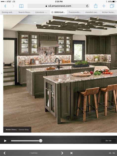 Kraftmaid | the kitchen is where life happens. Cannon grey cherry cabinets | Kraftmaid kitchens ...