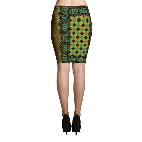 Pencil Skirt Jamaican Kente African Print
