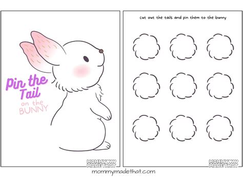 Pin The Tail On The Bunny Free Printable Game