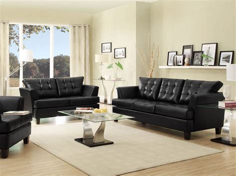 Living Room Decor With Black Leather Couches Leather Sofa Living Room