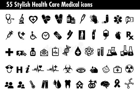 De Medische Inzameling Van Gezondheidszorgpictogrammen Symbolen Op Een