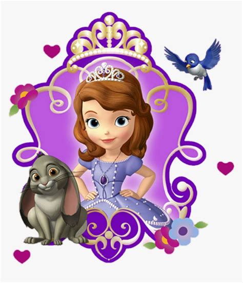 The Princess And Her Cat Are Sitting In Front Of A Purple Frame With Hearts On It