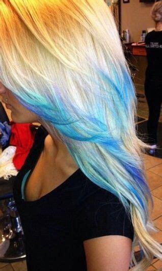 Blonde With Blue Tips Hairmake Upnails Pinterest