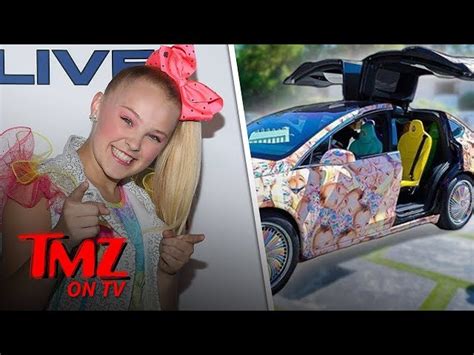 Jojo Siwas New Tesla Is Wrapped In Her Face Tmz Tv Celebrity Bus