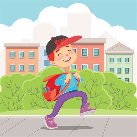 Royalty Free School Boy Walking Clip Art Vector Images And Illustrations