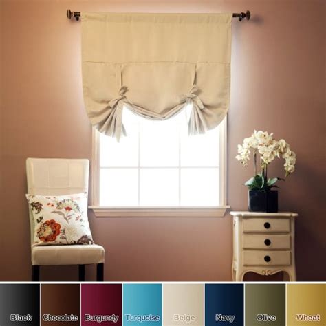 Tie Up Shade Solid Insulated Thermal Blackout Window Shade 42w X 63l
