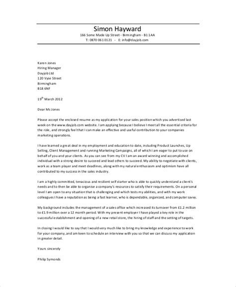 Free 7 Professional Cover Letter Samples In Pdf Ms Word
