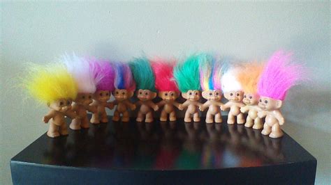 Blue Nude Lucky Troll Doll Nude Mini Figure Toy Cake Toppers Dolhouse