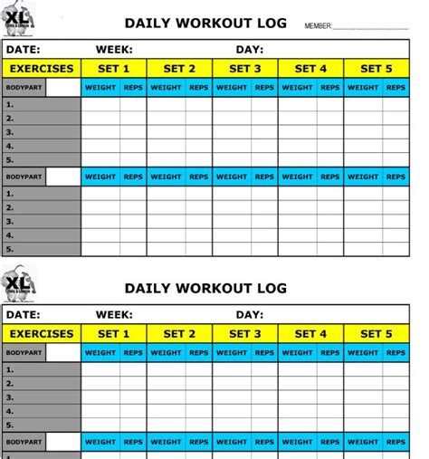 Bodybuilding Excel Templates Bodybuilding Com S Workout Log Excel