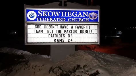 Skowhegan Pastor Makes Super Bowl Prediction On Church Sign