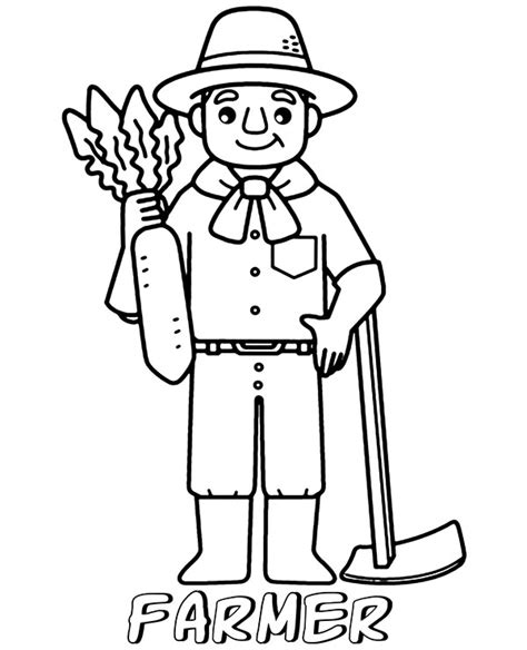 The food is eaten or sold after it is harvested. Farmer coloring page - Topcoloringpages.net