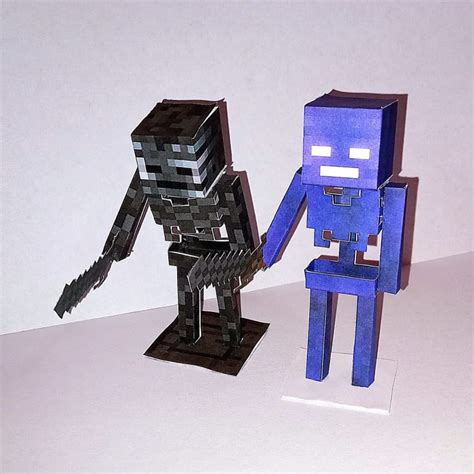Pixel Papercraft Enchanted Wither Skeleton Minecraft Dungeons