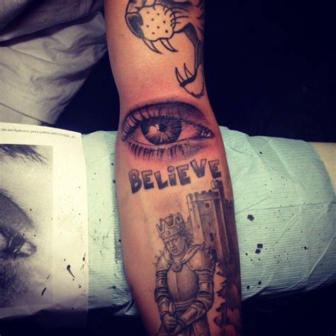 Article continues below advertisement demi lovato Justin Bieber Adds an Eye Tattoo to His Almost-Sleeve ...
