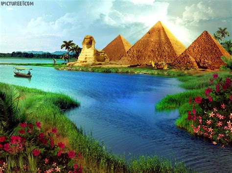Beautiful Scenery Nature Colors Pyramid Wallpaper