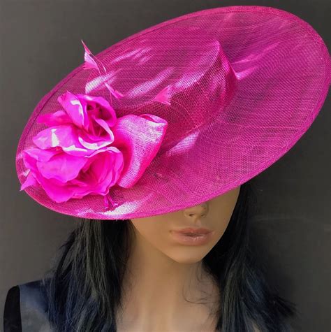 Womens Derby Hat Womens Fuchsia Pink Hat Wedding Etsy