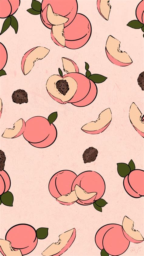 Peach Illustration Peach Wallpaper Fruit Wallpaper Peach Aesthetic